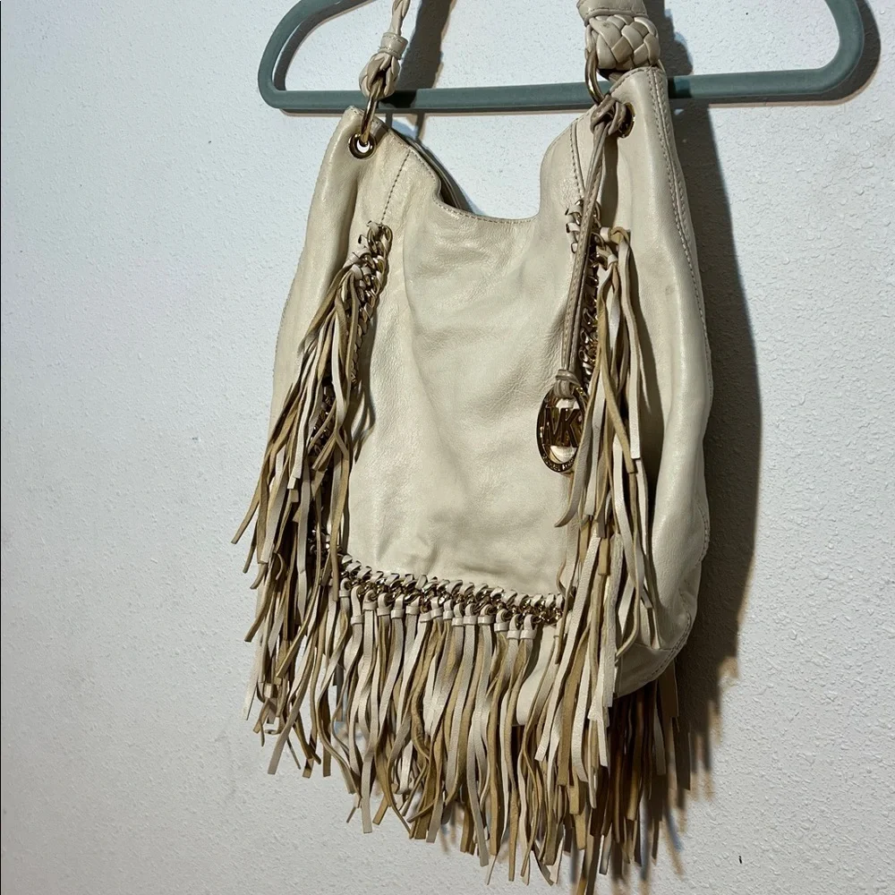 Michael Kors Vienna Fringe Leather Hobo Slouchy Purse Western Festival